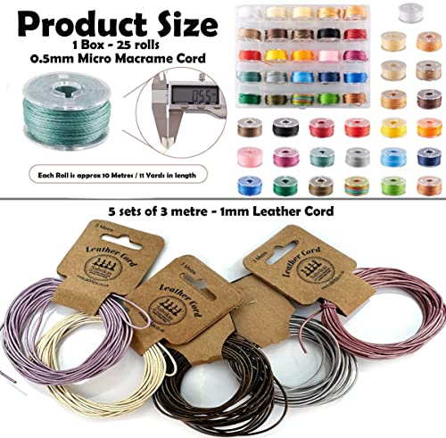 Sabrikas Let Your Creative Spirit Run Free Metallic Leather Boho Macrame Wrap Crystal Glass DIY Bracelet Jewellery Making Kit with Video Tutorial Hobby for Teens to Adults