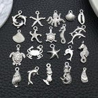 WOCRAFT 60pcs Bright Silver Ocean Bracelet Charms for Jewelry Making Sets DIY Necklace Bracelet Keychain Crafting Charms Kit Craft Supplies (SN885) - color: Bright Silver, size: Ocean Charms