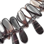 JM Design Smoky Quartz Graduated Smooth Tear Drop Beads Approx 30-40mm 15" Strand for Jewelry Making, Arts and Craft