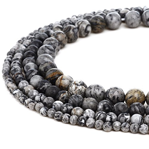 RUBYCA Wholesale Natural Map Jasper Gemstone Round Loose Beads for Jewelry Making 1 Strand - 6mm - color: Map Jasper, size: 6 MM