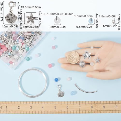 SUNNYCLUE 4 Sets Multi Layer Bracelet Making Kit Bohemian Wrap Bracelets Ocean Animal Charms Sea Turtle Starfish Shell Charm Summer Hawaii Glass Beads for Jewelry Making Kits Adults DIY Supplies - style: Ocean
