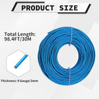 9 Gauge Aluminum Craft Wire, 100 Feet 3mm Bendable Metal Wire for Jewelry Making, Sculpting and Floral Design, Soft Armature Wire for DIY Crafts (Aqua Blue) - size: 9 Gauge(3mm), style: Aqua Blue