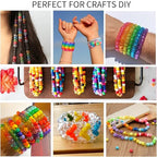 Amaney 500 Pieces 6x9mm Pony Beads Mixed Colors Glitter Transparent Big Hole Plastic Beads (Mixd) - color: Mixed