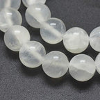 40Pcs 10mm Natural Selenite Stone Beads Round Gemstone Loose Beads Energy Healing Chakra Stone Charm Beads for Bracelet Necklace Jewelry Making DIY Crafts - color: 10mm-clear