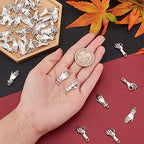 SUNNYCLUE 1 Box 40Pcs 2 Styles Antique Silver Hand Pendant Mini Alloy OK Gesture Vintage Charms Bulk Tibetan Style Fingers Lucky Pendants for Jewelry Making Charms Bracelets Findings