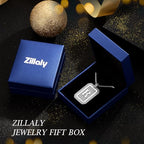 Initial Pendant Necklace Men Women Uppercase Silver Letter Diamond A-Z Stainless Steel Box 22 Inch - color: Silver-K