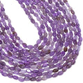 70pcs Natural Amethyst Stone Beads，4x6mm Egg Shape Loose Gemstone Beads for Jewelry Making Design Earring Necklace - color: amethyst