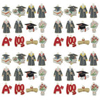 24pcs Alloy enamel graduation season set graduation hat diploma academic dress bouquet Pendant Jewelry Making DIY Keychain Earrings Pendant Various Design Charms for Jewelry Making Bracelets Necklace (SN722) - color: SN722