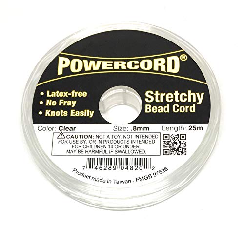 82 Feet Powercord Stretch Elastic Cord .8mm for Jewelry Making