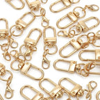 30 Pcs Gold Keychain Clips, Metal Swivel Snap Hooks, Sturdy Lobster Claw Clasps for Keychains, Jewelry Making, Purse Bag Charms, Lanyard Connectors and Craft Projects (Gold)