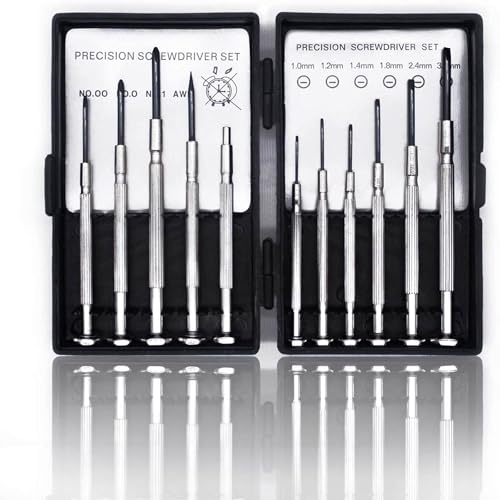 NSZETZ 11PCS Mini Precision Screwdriver Set, Small Tools with 11 Size Flathead and Phillips Kit, Professional Magnetic Repair Tool for Jewelry, Ring Doorbell, Watch, iPhone, Toys, Computer, Eyeglass - style: 11PCS