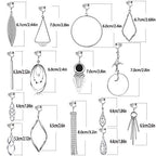 15 Pairs Wholesale Clip on Earrings for Women Trendy,Lightweight Clipon Earrings for Women in Silver Tone - style: Style A