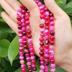 180pcs Adabele AAA Natural Banded Fuchsia Red Agate Healing Gemstone 4mm (0.16 inch) Small Round Loose Beads Gem Stone Spacer GC5-4 - color: Banded Fuchsia Red Agate, size: 4mm (180pcs/2 strands)