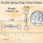 Double Magnetic Necklace Clasps and Closures 14K Gold and Silver Bracelet Extender Jewelry Clasps Converters for DIY Jewelry Making - color: 4Pcs Silver