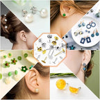 Hypoallergenic Earring Posts and Backs, Caffox 2000pcs Stud Earrings Making Kit with Ear Ring Base and Earring Backs for Leather Stud, Clay, Pearl Jewelry Making (Gold & Silver) - color: Gold & Silver