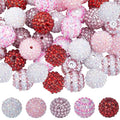 SUNNYCLUE 36Pcs Rhinestone Bead 20mm Red Resin Chunky Bubblegum Chunky Beads Bulk Diamond Disco Ball Rhinestone Spacers for Jewelry Making DIY Bracelet Necklace Pen Supplies - color: 36pcs 20mm Red Rhinestone Beads