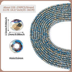 FASHEWELRY 10 Strands Briolette Faceted Glass Beads 2mm Rondelle Crystal Glass Spacer Beads Green Plated for Necklace Bracelet Jewelry Making - color: Green Plated, size: 2mm