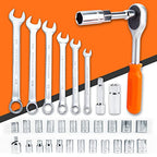 CARTMAN 238-Piece Socket Wrench Auto Repair Tool Combination Package Mixed General Household Hand Tool Set Tool Kit with Plastic Toolbox Storage Case - color: Orange