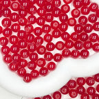 200pcs Glass Beads, 8mm Glass Beads for Barcelet and Jewelry Making DIY Crafts (Red) - color: Red