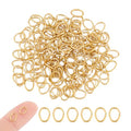 UNICRAFTALE About 100Pcs 6x4.5mm Golden Jump Rings Stainless Steel Open Jump Rings Oval Jump Ring Jewelry Accessories for DIY Jewelry Making - size: 6mm