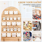 DoubleFill 5 Tier Wooden Earring Display for Vendor Arch Jewelry Display Stand Rack with Adjustable Height for Retail Selling - color: Brown