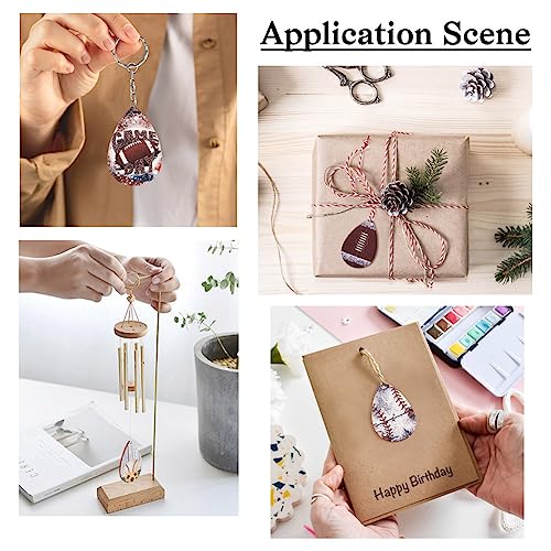 Elecrelive Teardrop Wood Earring Making Kit 36pcs Sport Theme Printed Earring Charms Ball Game Big Wood Pendants with Basketball Baseball Tennis Pattern for DIY Jewelry Making - color: Sport Theme