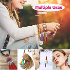 Paxcoo Tassels for Jewelry Making, 50pcs Leather Tassel Keychain Charms Bulk with 50pcs Jump Rings for Jewelry Making, Bracelets, Acrylic Key Chain Blanks and Craft Supplies - size: 55 mm
