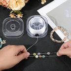1 Roll 0.6MM Elastic Stretch Thread Crystal Cords White Clear Round Sturdy Stretchy TPU Thin String Transparent Rope Sewing Accessories for Bracelets Jewelry Making Beading Diy Craft Supply - size: 0.6mm 98.43 Yards