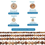 Craftdady 4 Strands Natural Picture Jasper Beads 4mm-8mm Polished Round Healing Energy Gemstone Loose Beads for DIY Bracelets Necklaces Earrings Jewelry Crafts, Total About 230pcs - color: Brown Picture Jasper