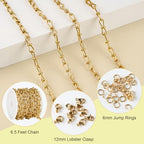 SMYHTGLIF 6.5 Feet Stainless Steel Jewelry Making Chain Bulk Gold Handmade Twisted Chain for Jewelry Making - color: Twisted Gold