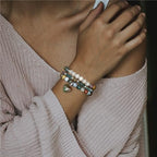 Vinswet Healing Crystal Beaded Bracelets for Women,Natural Amethyst Gemstones Bracelet,Anxiety Stress Relief Heart Charm Bracelet Handmade purple Jewelry Gifts for Women - color: Indian agate&Moonstone