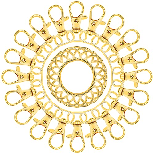 SANNIX 120 Pcs Key Chain Clip Hooks and D Rings Bulk Include 60Pcs Swivel Snap Hooks Lanyard Clips and 60Pcs D Ring for Keychains and Purse Hardware (1/2” Inside Width)