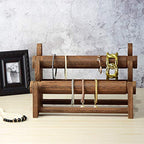 Ikee Design 2 Wooden 2-Tier Bar Bracelet/Bangle Jewelry Holder Stand Display Organizer, Wood Bracelet Bangle Holder, Brown Color, 11 3/4 W x 5 3/8 D x 8 H in - color: Brown, 2 Pieces