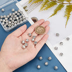 PH PandaHall 8mm Round Spacers Beads, 60pcs Tibetan Alloy Metal Charms Beads Antique Silver Metal Loose Spacer Beads for Bracelet Necklace Jewelry Making, Hole: 1.5mm - color: Round Antique Silver - 60pcs, size: 8mm