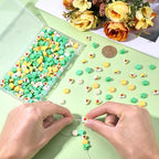 SUNNYCLUE 1 Box 300pcs St Patricks Day Clay Beads Clover Shaped Beads Green Irish Three Leaf Clover Horseshoes Shape Polymer Clay Heishi Disc Bead for Jewelry Making Supplies Holiday Festival Gifts - style: Style 1