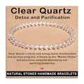 AD Beads Handmade Gemstone Stretch Elastic Bracelet Crystal Healing Reiki Nature's Beauty and Spiritual Essence Unisex - color: Clear Quartz (Detox and Purification), size: 4mm