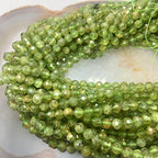 Natural Peridot Faceted Round Size 3mm 15.5" Strand