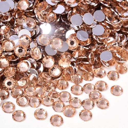 Blinginbox 50000pcs Flatback Rhinestones,Resin Non Hotfix Rhinestones Large Quantity Wholesale for Crafts DIY Creative Design,Clothes,Makeup,Nail Art (2mm=0.08", Champagne) - color: Champagne, size: 2mm=0.08"