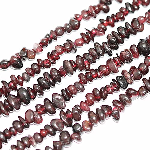 5-8mm Natural Red Garnet Gemstone Chips Loose Beads Semi Precious for Jewelry Making DIY Handmade Craft Supplies 1 Strand per Bag Approxi 34" - color: Red Garnet Chips