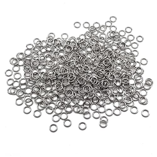 2000Pcs 6mm Stainless Steel Jump Rings 18 Gauge Metal O Rings Close but Unsoldered Single Loop Connector Rings for Jewelry Necklaces Bracelet Earrings Keychain DIY Making - color: dark silver, size: 6mm