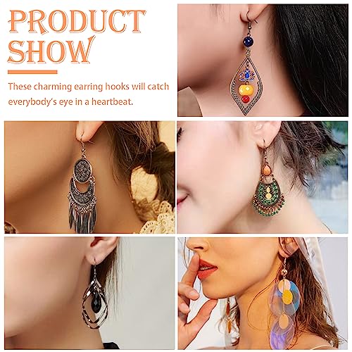 TOAOB 150pcs Hypoallergenic Earring Hooks Mixed Colors Ear Wire Hooks Earring Making Kit with 1000pcs Open Jump Rings 200pcs Earrings Backs for Jewelry Making Findings - color: Bronze/Antique red/Rose gold/Nickel/Black