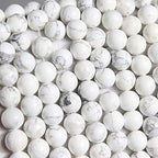 MJDCB AAAA Natural Stone Beads White Howlite Turquoise Round Loose Beads for Jewelry Making 15" (6mm) - color: White Howlite, size: 6mm
