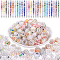 European Large Hole Spacer Beads Charm Fairy Wands Rhinestone Craft Beads for DIY Bracelet Jewelry Making (White) - color: White