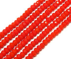Perlin Agate & Jasper Gemstone Strand Beads 4 mm Rondelle 110 Pieces Jewellery Beads Semi-Precious Stone for Jewellery Necklace Bracelet Earrings (Red Agate) - color: Red Agate