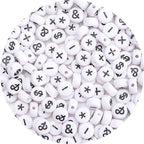 100Pcs Letter Beads - 4x7mm White Round Acrylic Alphabet Math Symbols for Jewelry Making DIY Bracelets Necklaces Key Chains - color: Math Symbols 100Pcs