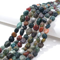 6-8mm Natural Indian Agate Nuggets Oval Free Tumbled Pebble Semi Precious Gemstone Loose Stone Beads Approx 15.5 inch for DIY Jewelry Making - color: Indian Agate