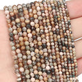 180pcs 2mm Natural Black Stripe Rhodochrosite Gemstone Beads Faceted Round Loose Stone Beads for Jewelry Making (1 Strand) - color: Black Stripe Rhodochrosite, size: 1.9-2.4mm