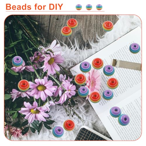 200pcs 8mm Resin Rainbow Beads, Plastic Stripe Multicolor Beads for Jewelry Making, DIY Bracelets, Earrings, Keychains & Craft Projects (Purple) - color: Purple