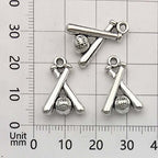 Youdiyla 60pcs Baseball Theme Charms Collection - Mixed Antique Silver Bat Glove Ballgame Sports Ball Softball Metal Alloy Pendants for Jewelry Making DIY Findings (HM130) - color: Baseball Charms
