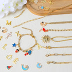 18k Gold Plated Stainless Steel Jewelry Chains Kit 39.3FT 6 Rolls Bulk (6.5FT/2M) with Letter Pendants, Colorful Charms, Pliers, Jump Rings, Lobster Clasps for DIY Necklace Bracelet Making - color: 18k Gold Plated-39.3Ft 6 Rolls